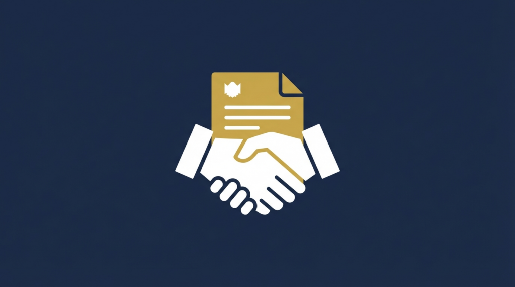 Työsopimuslomake pöydällä, kynä ja allekirjoituskenttä näkyvissä