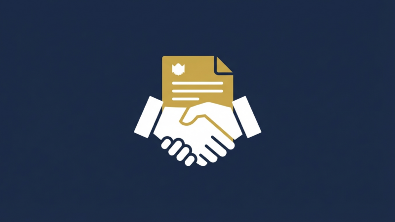 Työsopimuslomake pöydällä, kynä ja allekirjoituskenttä näkyvissä