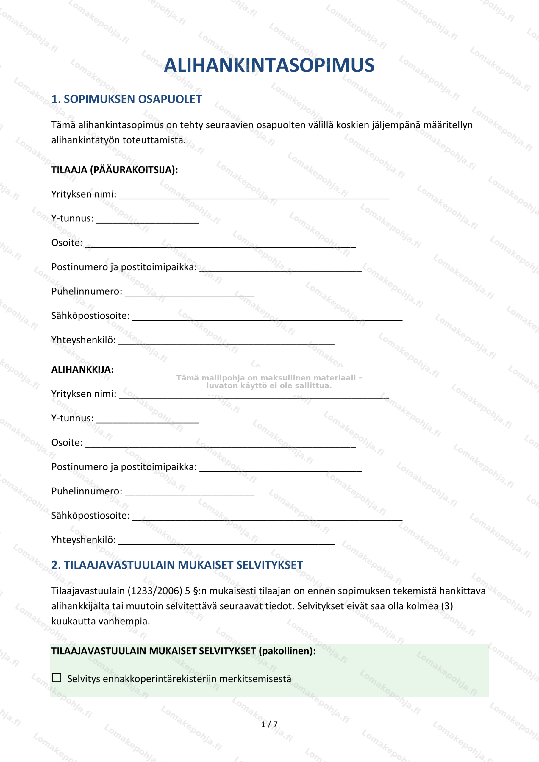 Alihankintasopimus — Ladattava