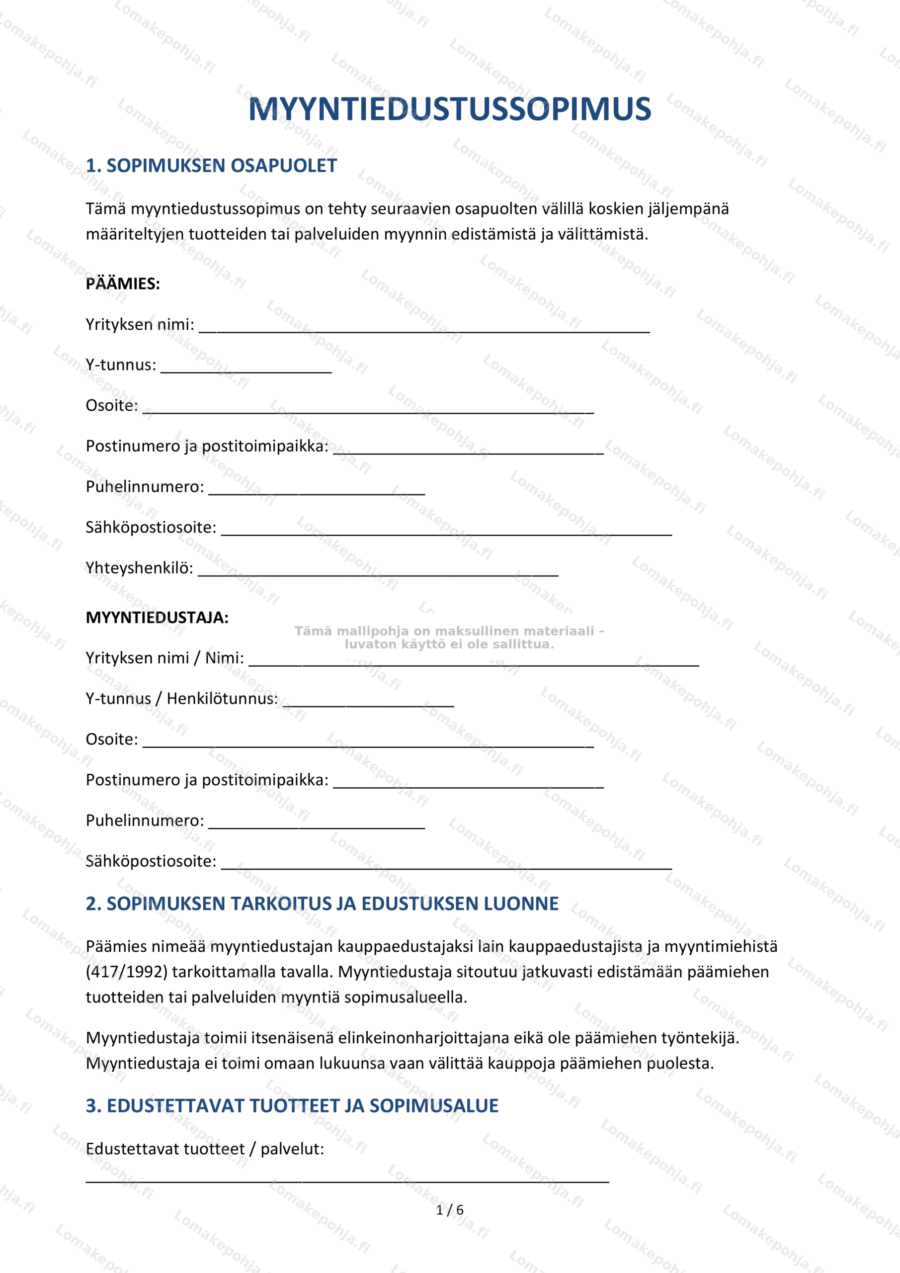 Myyntiedustussopimus — Ladattava