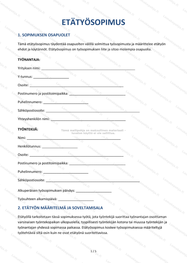 Etatyosopimus — Ladattava sopimusmalli Word & PDF