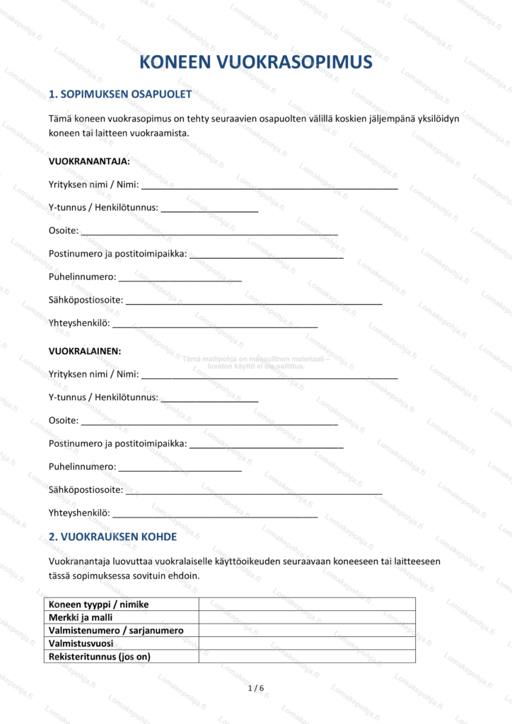 Koneen Vuokrasopimus Ladattava Word PDF koneen-vuokrasopimus-ladattava-word-pdf
